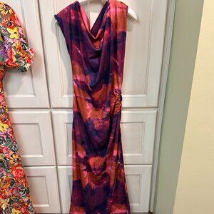 Shein Tie Dye Mock Neck Ruched Side Dress